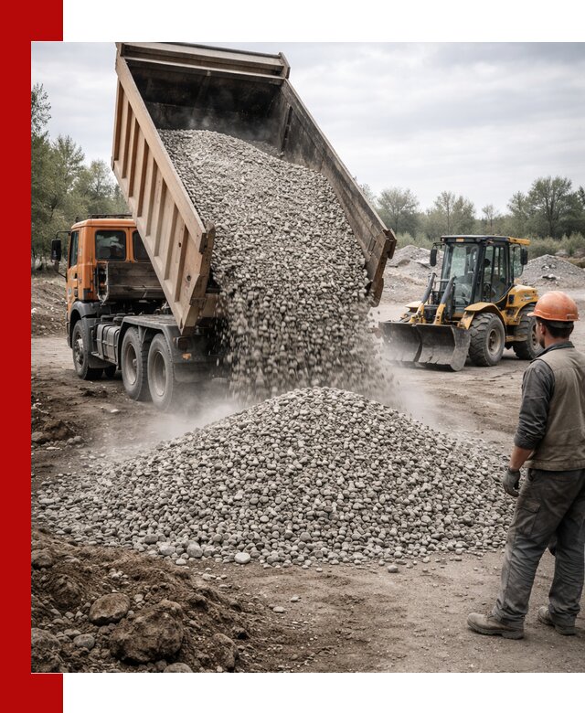 Доставка щебня в Кашире крупными и мелкими фракциями