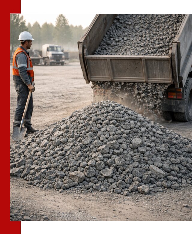 Гранитный щебень фракции 100–201 для строительства в Кашире