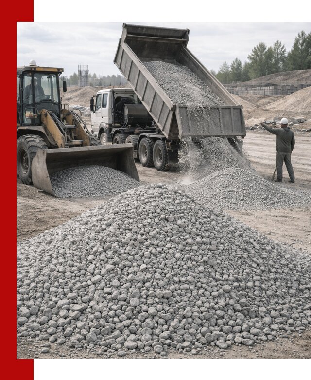 Доставка известнякового щебня фр. 5–20 в Кашире
