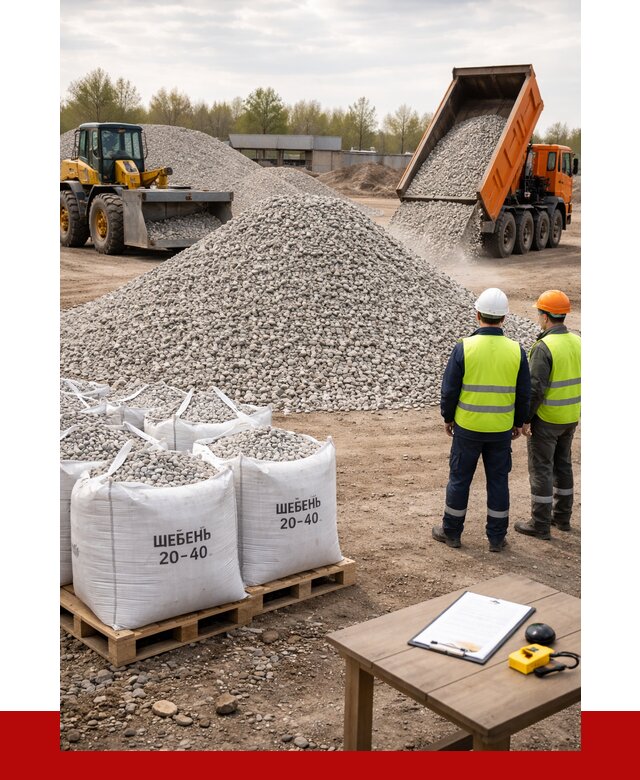 Известняковый щебень 20-40 в Кашире от 2187 р. ПРОНЕРУДКшр