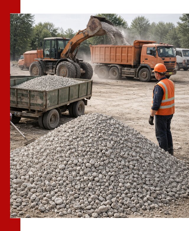 Доставка известнякового щебня фракция 20–40 в Кашире