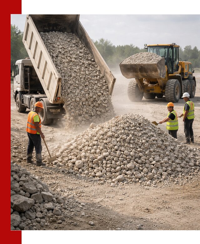 Доставка известнякового щебня фр. 40-70 в Кашире