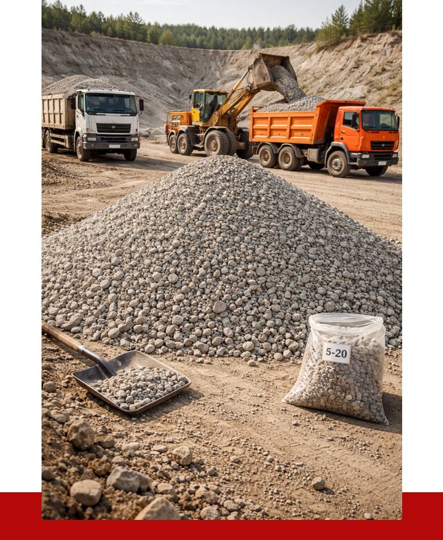 Доломитовый щебень фр. 5-20 в Кашире от 4374 р. | ПРОНЕРУДКшр