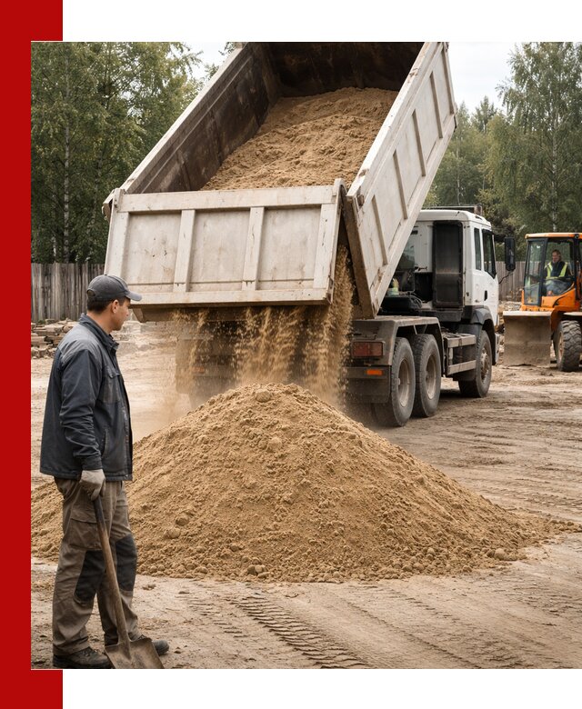 Доставка и продажа песка с разгрузкой в Кашире