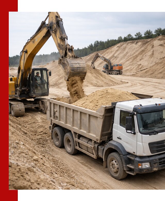 Доставка карьерного песка с самосвалами и разгрузкой в Кашире