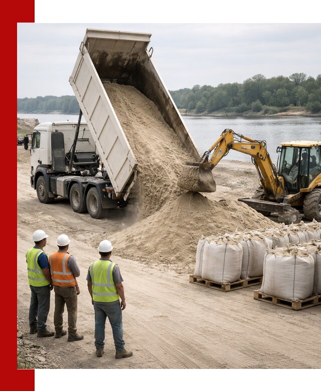 Доставка речного песка в Кашире самосвалами и погрузкой