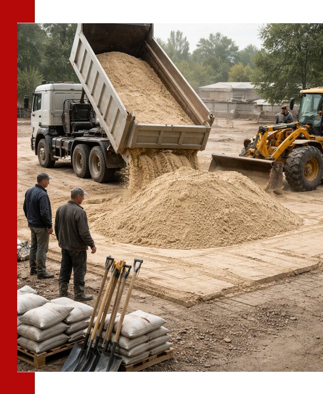 Доставка мытого песка в Кашире с самосвалами по выгодной цене
