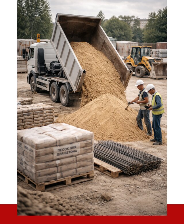 Песок для бетона в Кашире от 2604 р. с доставкой, ПРОНЕРУДКшр