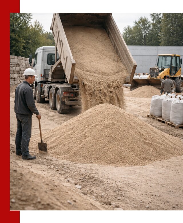 Кварцевый песок фракция 0–3 мм с доставкой в Кашире