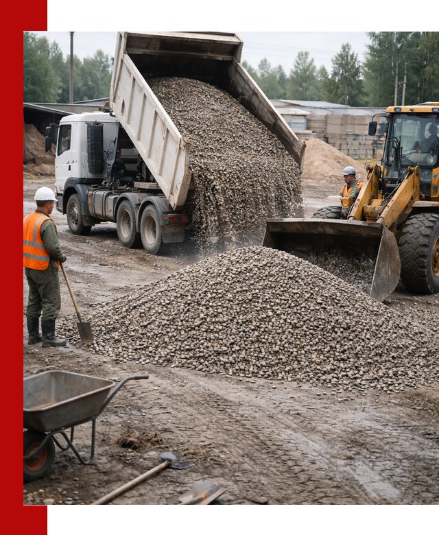 Мытый гравий с доставкой в Кашире от карьера до участка