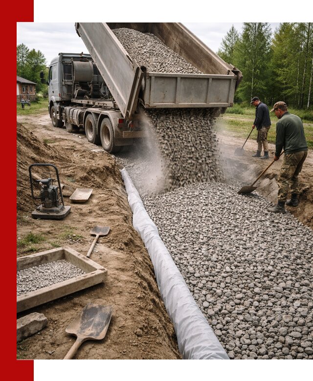Гравий для дренажа с доставкой в Кашире качественный и недорогой
