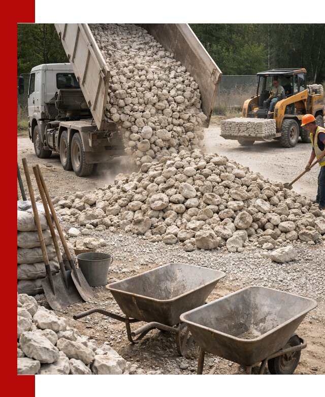 Доставка и продажа бутового известнякового камня в Кашире