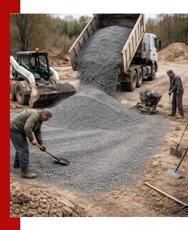 Отсев для подсыпки в Кашире — доставка и подсыпка на участок