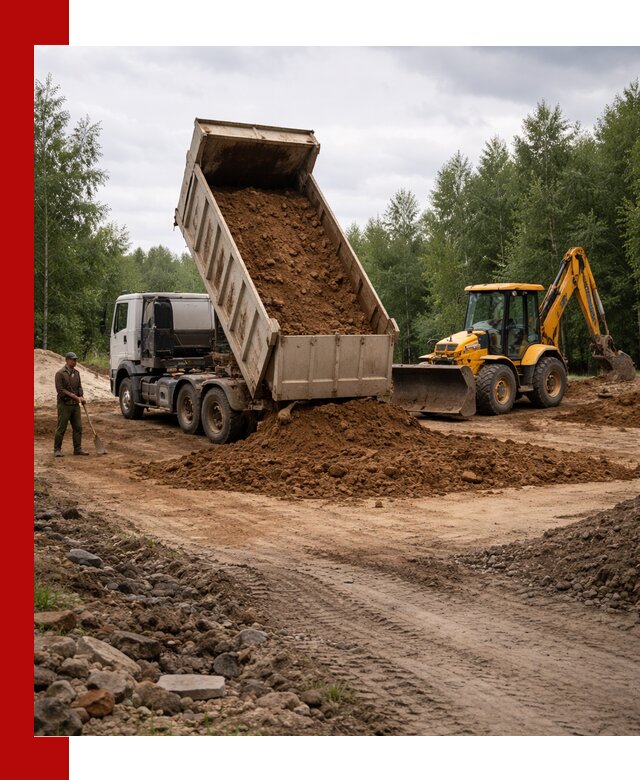 Доставка суглинка самосвалами в Кашире подсыпка и планировка