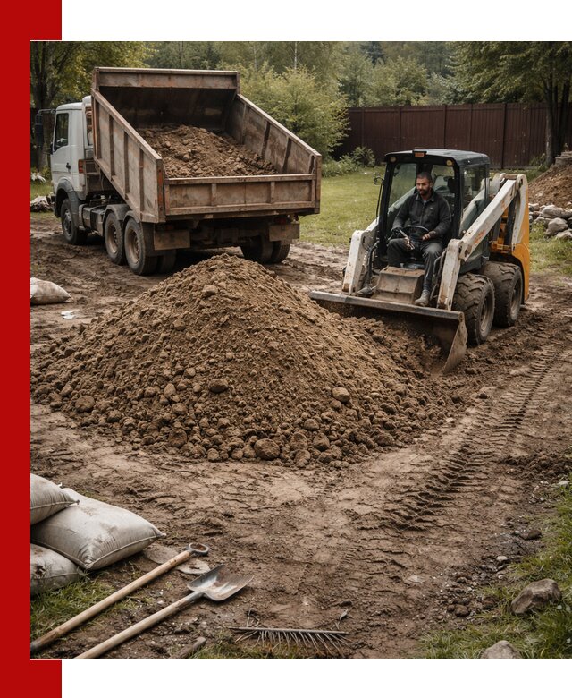 Суглинок для планировки участков в Кашире с доставкой и выгрузкой