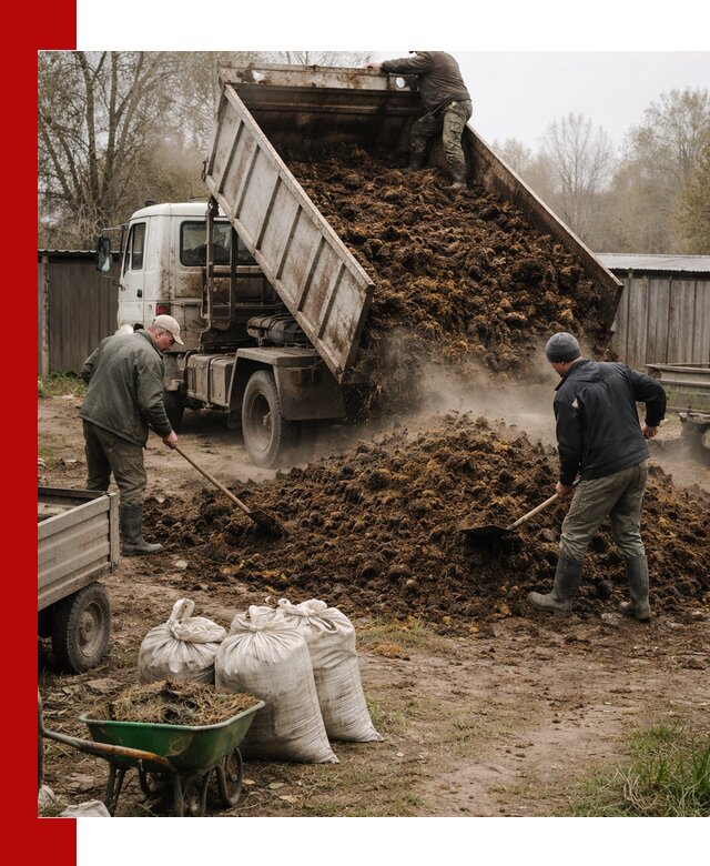 Доставка коровьего навоза самосвалом в Кашире