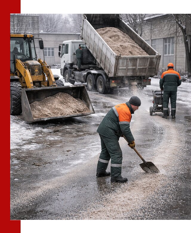 Реагент против гололеда с доставкой и нанесением в Кашире