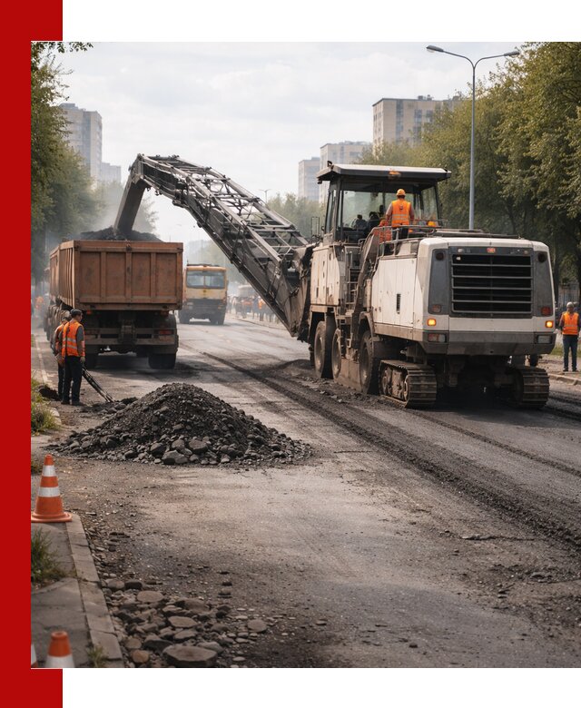 Фрезерованный асфальт в Кашире — удаление и вывоз старого покрытия