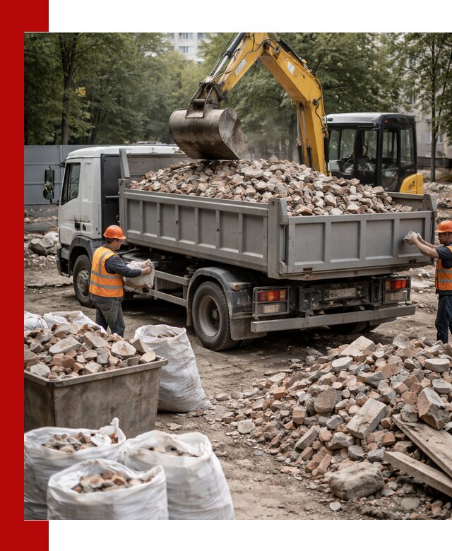 Вывоз строительного мусора в Кашире с самосвалами и контейнерами