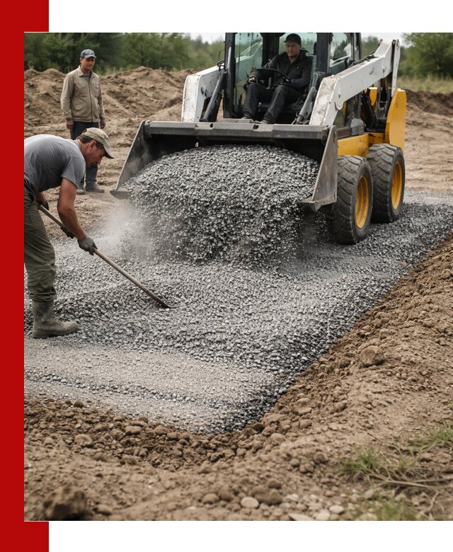 Устройство щебеночной подушки в Кашире для дорог и фундаментов